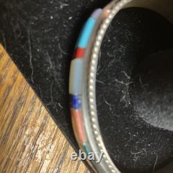 Francis Yazzie Navajo Multistone Inlay Sterling Cuff Size 6-6.5 New Signed