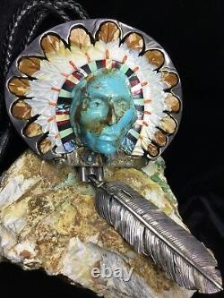 GALLERY QUALITY, John Winston HUGE Native American Sterling Bolo, 381.4g