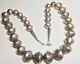 Gorgeous Old Pawn Sterling Silver (navajo Pearl) Necklace Stamped Graduated