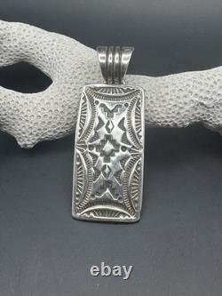 Geneva Ramone Navajo Sterling Silver Hand Stamped Pendant