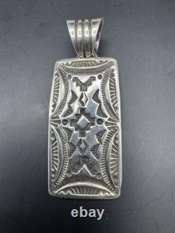 Geneva Ramone Navajo Sterling Silver Hand Stamped Pendant