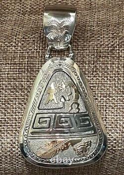 Gorgeous Native American Alonzo Mariano Sterling/Gold Filled Pendant