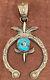 Gorgeous Old Style Navajo Sterling Silver&turquoise Naja Pendant By Kevin Billah