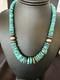 Graduated Blue Turquoise Navajo Pearls Sterling Silver Necklace 18 18319
