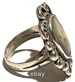 Gs Silver Abalone Navajo Artisan Native American Tribal Ring