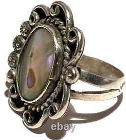 Gs Silver Abalone Navajo Artisan Native American Tribal Ring