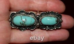 HUGE Beautiful Navajo Larry Sandoval Sterling Silver Turquoise Stone Ring Signed