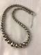 Hand Stamped Bench Navajo Pearls Graduated Sterling Silver Bead Necklace 19