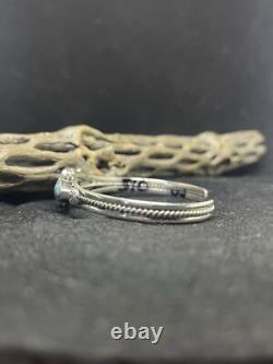 Handmade Native American Navajo Fox Turquoise Sterling Silver cuff Bracelet