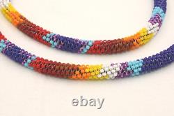Handmade Native American Navajo Full Beaded Lanyard / ID Holder