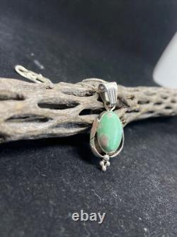 Handmade Native American Navajo fox turquoise Sterling silver Necklace