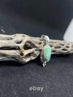 Handmade Native American Navajo fox turquoise Sterling silver Necklace