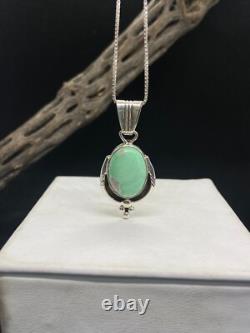 Handmade Native American Navajo fox turquoise Sterling silver Necklace