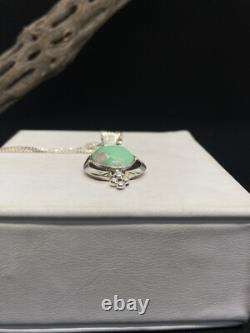 Handmade Native American Navajo fox turquoise Sterling silver Necklace