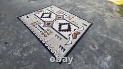Handwoven Wool Navajo Rug Native American Style Home Decor Two Grey Hills Rug