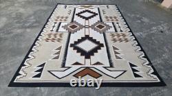 Handwoven Wool Navajo Rug Native American Style Home Decor Two Grey Hills Rug