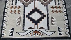 Handwoven Wool Navajo Rug Native American Style Home Decor Two Grey Hills Rug