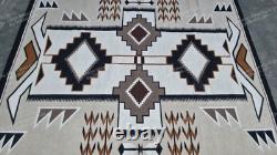 Handwoven Wool Navajo Rug Native American Style Home Decor Two Grey Hills Rug