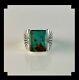 Heavy Native American Sterling And Pilot Mountain Turquoise Mens Ring Size 11