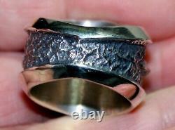 Hefty Kevin Yazzie Navajo Sterling Silver LIGHTNING ARROW Tufa Ring SZ 10.25