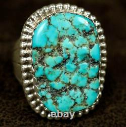 Herbert Tsosie! Handmade NAVAJO Sterling Nugget RAW Turquoise Men's Ring SZ 11.5