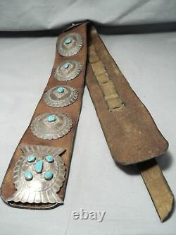 Huge Heavy Museum Vintage Navajo Turquoise Sterling Silver Concho Belt