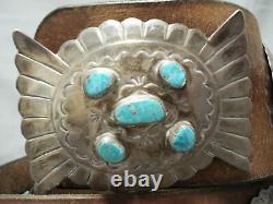 Huge Heavy Museum Vintage Navajo Turquoise Sterling Silver Concho Belt