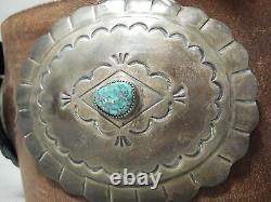 Huge Heavy Museum Vintage Navajo Turquoise Sterling Silver Concho Belt