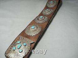 Huge Heavy Museum Vintage Navajo Turquoise Sterling Silver Concho Belt