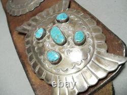 Huge Heavy Museum Vintage Navajo Turquoise Sterling Silver Concho Belt