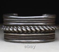 Huge & Heavy Vintage Native American Navajo Sterling Silver Cuff Bracelet