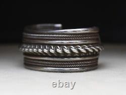 Huge & Heavy Vintage Native American Navajo Sterling Silver Cuff Bracelet