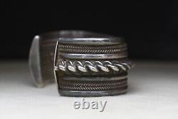 Huge & Heavy Vintage Native American Navajo Sterling Silver Cuff Bracelet