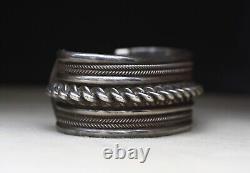 Huge & Heavy Vintage Native American Navajo Sterling Silver Cuff Bracelet