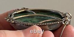 Huge Native American Navajo  malachite pendant with chain from Stanford Powwow