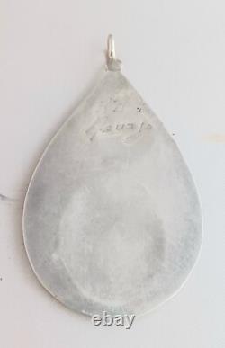 Huge Native American RB Navajo Becenti Sterling Mother Of Pearl Kachina Dancer