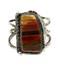 Jack Tom Petrified Wood & Sterling Silver Vintage Cuff Bracelet