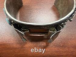 Jameson Navajo Beautiful Blue Turquoise Sterling Silver Womens Watch Cuff. 53g