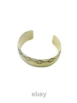 Jason Livingston Navajo Native American Sterling Silver Stamped 1 Cuff Bracelet