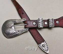 Jerry Werito Native American Navajo Sterling Sterling Belt Buckle Ranger Set