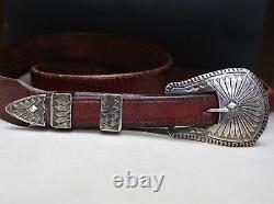 Jerry Werito Native American Navajo Sterling Sterling Belt Buckle Ranger Set