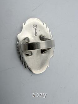 KEITH JAMES NAVAJO MEDITERRANEAN CORAL SZ. 10 Sterling Silver 17.78 Grams