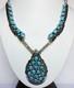 Kenneth Jones Native American Navajo Sterling Silver Morenci Turquoise Necklace