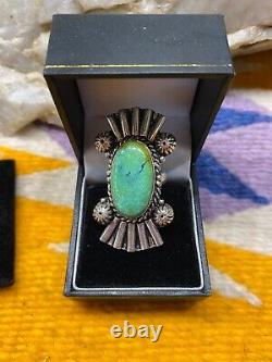Large Native American Navajo Sterling Silver, High Grade Royston Turquoise Ring