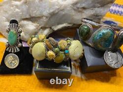 Large Native American Navajo Sterling Silver, High Grade Royston Turquoise Ring