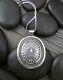 Large Native American Sterling Silver Navajo Concho Pendant And Chain