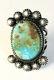 Large Native American Sterling Silver Navajo Kingman Turquoise Ring Size 8 & 7/8