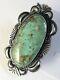Large Native American Sterling Silver Navajo Kingman Turquoise Ring Size 9
