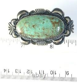 Large Native American Sterling Silver Navajo Kingman Turquoise Ring Size 9