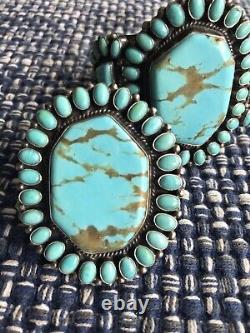 Large Native American Sterling Silver Navajo Turquoise Ring Size 7.5